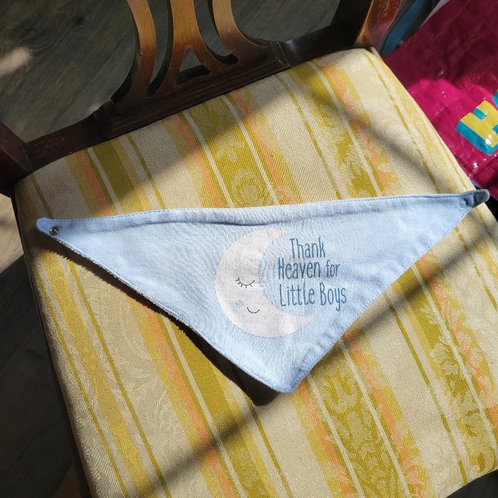 EUC blue baby bib unisex